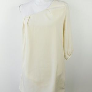 LuLu's Ivory One Shoulder Mini Short Knee Dress S